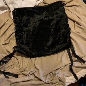 Vintage morbid threads mesh tie mini skirt